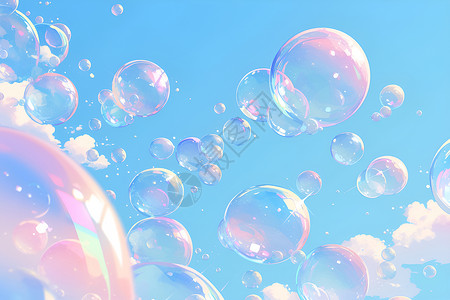 魔幻绚丽的气泡插画背景图片