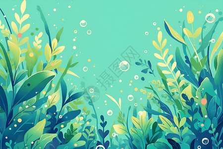海底绿色植物背景图片