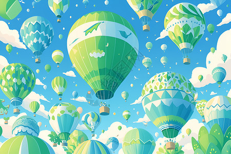 飘飞的热气球高清图片