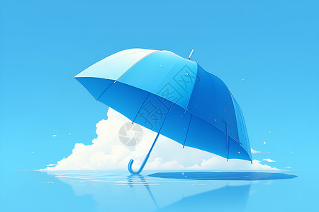 展示的蓝色雨伞背景图片