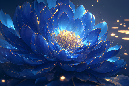 闪耀的蓝色牡丹花背景图片
