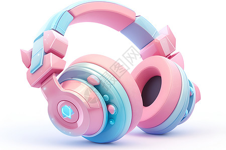 粉色耳机设计背景图片