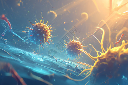 酸菌悬浮的细胞插画