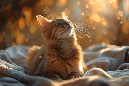 猫在草丛猫咪在床上闭上眼睛背景