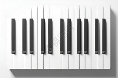 黑白钢琴简约黑白键盘插画
