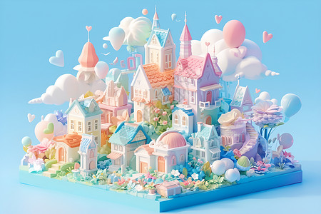 彩色梦幻城堡高清图片