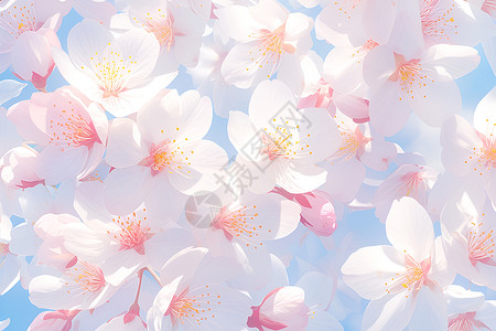 朵盛开樱花阳光里盛开的樱花插画