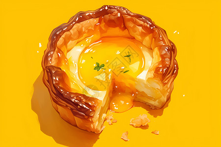 美味的黄色蛋挞背景图片
