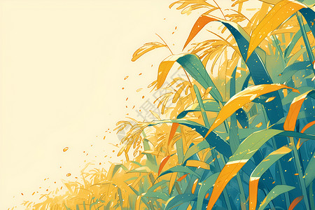 一个金黄色玉米金黄色的玉米插画