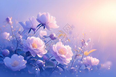 牡丹花图片紫色牡丹花的美丽插画