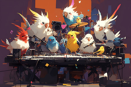 鸟儿乐队的合奏背景图片