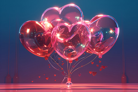 气球装饰背景心形的气球设计图片