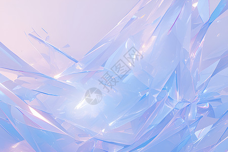 立方透明素材晶体立方融化与冰霜的时尚艺术插画