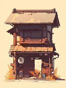 传统的木屋背景图片