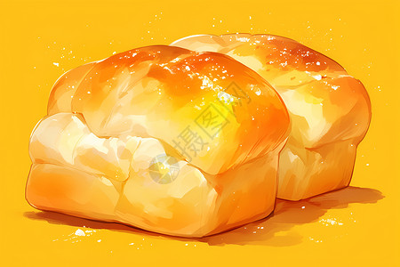 面包主食美食热乎乎的香气面包插画