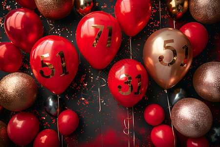 庆祝劳动节一堆红色的气球背景