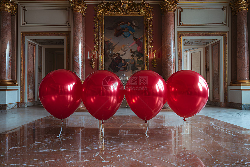 红气球在客厅图片