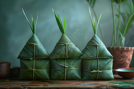 传统粽子美食背景图片