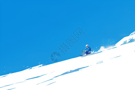 雪地娱乐滑雪的乐趣插画