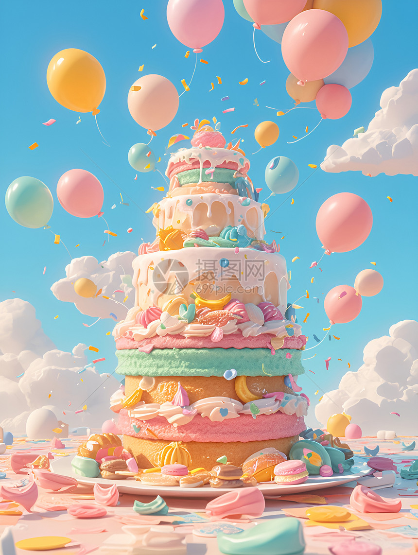 生日派对的蛋糕图片