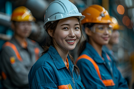 五一车间素材车间的女性工人背景