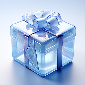 蓝色生日礼盒蓝色的礼盒插画