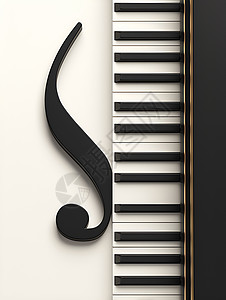 黑白键盘黑白交错的钢琴插画
