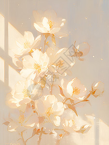 阳光照耀下的花朵背景图片