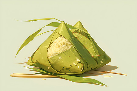 包粽子的绿叶高清图片