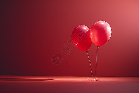红色背景下的气球背景图片