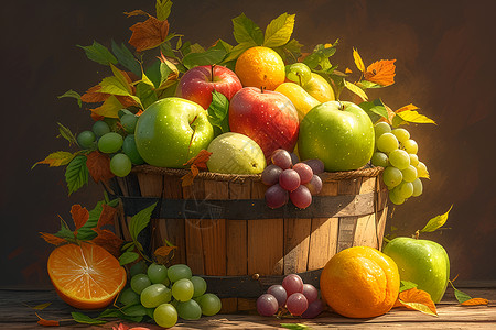 苹果和葡萄背景图片