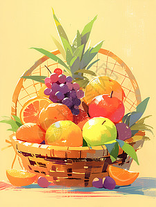 水果篮子里的苹果背景图片