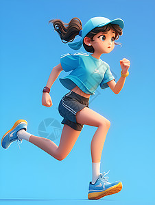 跑步运动的女孩背景图片