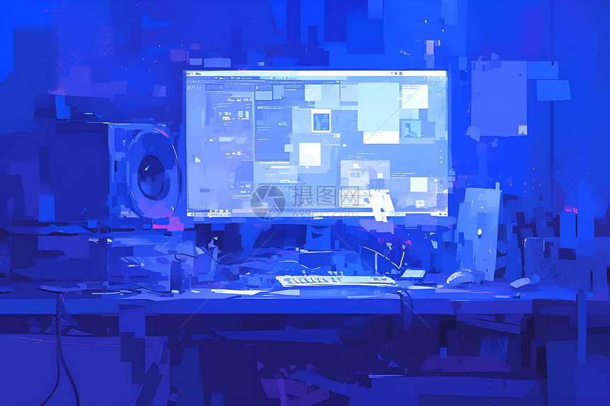 蓝色科幻屏幕图片