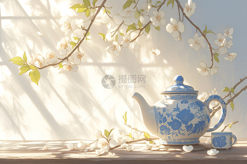 美观的陶瓷茶壶图片