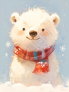 可爱的北极熊宝宝插画
