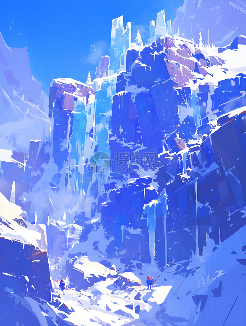 奇幻的雪山悬崖图片