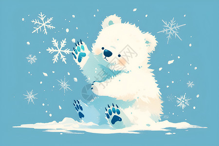 可爱的小熊插画背景图片