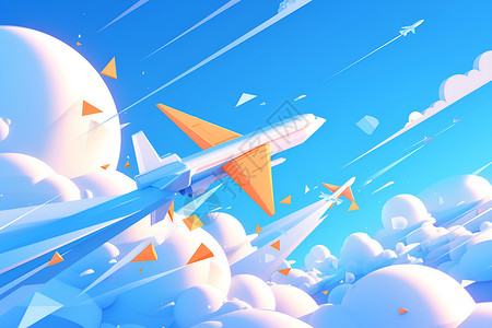 飞机设备云端的飞机插画插画