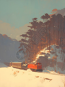 冬日火车背景图片