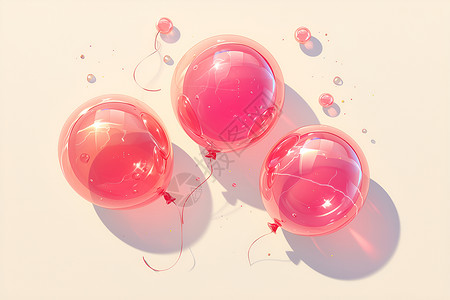 发光气球发光的充气气球插画