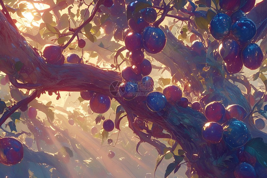 果树上的葡萄图片