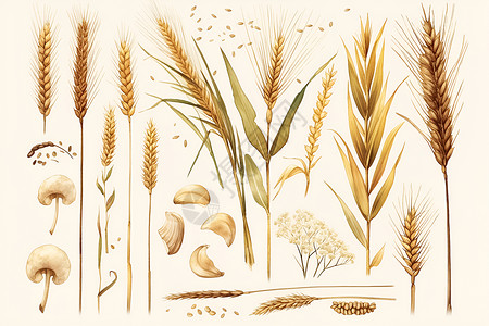 成熟的五谷小麦背景图片
