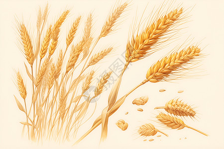 成熟的谷物小麦背景图片
