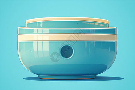 陶瓷容器蓝色陶瓷花盆插画