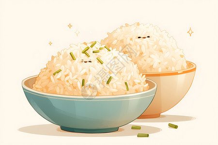 两碗大米饭两碗米饭高清图片