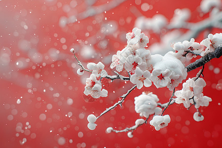 冬日的梅花背景图片