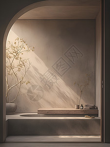 宁静的浴室设计背景图片