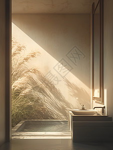 柔和的光线柔和光影背景下的家居设计图片