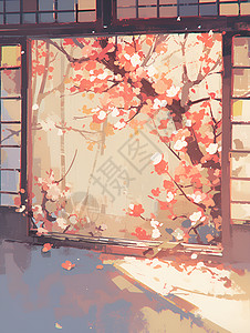 轻柔阳光下的桃花背景图片